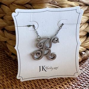 JK by Thirty-One silver tone. Initial necklace letter “K” new